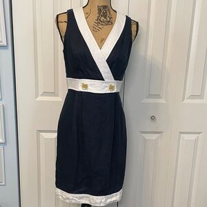 Donna Morgan Black Dress with White Accents